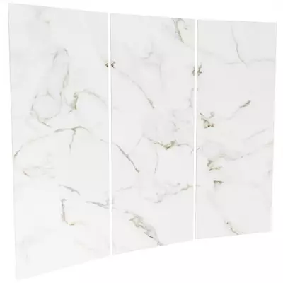 Lot de 3 panneaux de rev�tement mural d�coratif 300(3x100) x 255cm Marbre blanc brillant - Jacob Delafon R�f. CE66300-D72