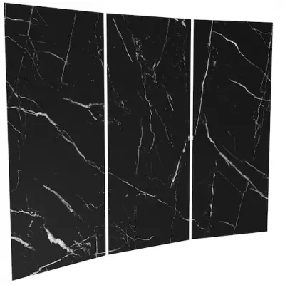 Lot de 3 panneaux de rev�tement mural d�coratif 300(3x100) x 255cm Marbre Noir brillant - Jacob Delafon R�f. CE66300-D73