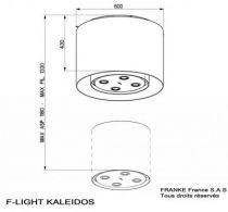 Lustre Kaleidos pour hotte décorative îlot F-Light Kaleidos 600 - ROBLIN Réf. 5046003