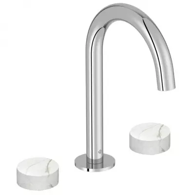 M�langeur 3 trous Grands Boulevards Chrom� / Marbre sculptural - JACOB DELAFON R�f. CE25387-LM-HYC-CP