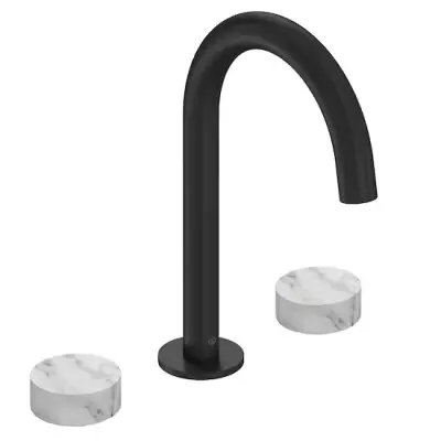 M�langeur 3 trous Grands Boulevards Noir mat / Marbre envo�tant - JACOB DELAFON R�f. CE25387-LM-HYH-BL