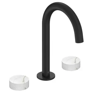 M�langeur 3 trous Grands Boulevards Noir mat / Marbre sculptural - JACOB DELAFON R�f. CE25387-LM-HYC-BL