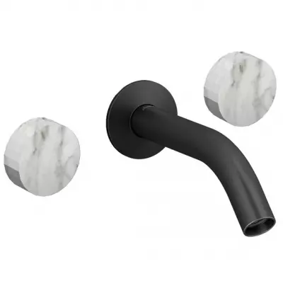 M�langeur lavabo mural Grands Boulevards Noir mat / Marbre envo�tant - JACOB DELAFON R�f. CE27341-LM-HYH-BL