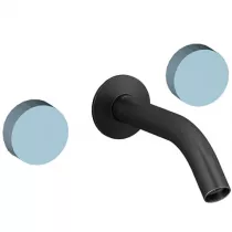 M&eacute;langeur mural 3 trous - poign&eacute;es Aigue-marine Satin&eacute; Noir mat- JACOB DELAFON R&eacute;f. CE27341-LM-S50-BL