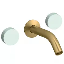 M&eacute;langeur mural 3 trous - poign&eacute;es Amande Satin&eacute; Laiton bross&eacute;- JACOB DELAFON R&eacute;f. CE27341-LM-S51-2MB