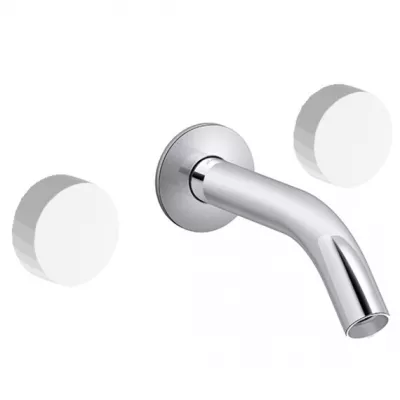 M�langeur mural 3 trous - poign�es Blanc Satin� Chrome- JACOB DELAFON R�f. CE27341-LM-F30-CP