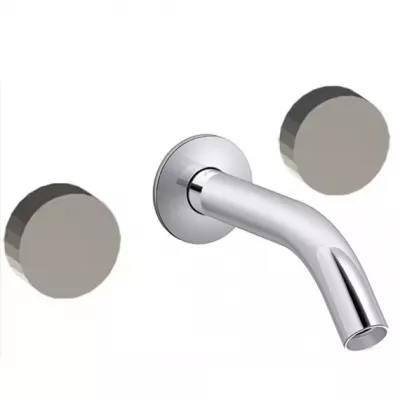 M�langeur mural 3 trous - poign�es Brun S�pia Satin� Chrome- JACOB DELAFON R�f. CE27341-LM-S64-CP