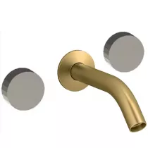 M&eacute;langeur mural 3 trous - poign&eacute;es Brun S&eacute;pia Satin&eacute; Laiton bross&eacute;- JACOB DELAFON R&eacute;f. CE27341-LM-S64-2MB