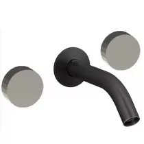 M&eacute;langeur mural 3 trous - poign&eacute;es Brun S&eacute;pia Satin&eacute; Noir mat- JACOB DELAFON R&eacute;f. CE27341-LM-S64-BL