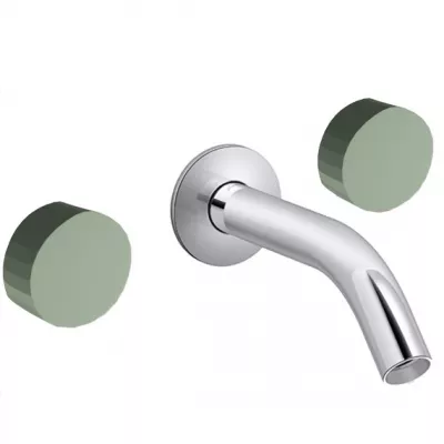 M�langeur mural 3 trous - poign�es Kaki Satin� Chrome- JACOB DELAFON R�f. CE27341-LM-S66-CP
