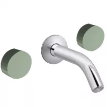 M&eacute;langeur mural 3 trous - poign&eacute;es Kaki Satin&eacute; Chrome- JACOB DELAFON R&eacute;f. CE27341-LM-S66-CP