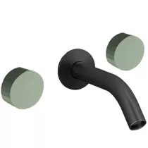 M&eacute;langeur mural 3 trous - poign&eacute;es Kaki Satin&eacute; Noir mat- JACOB DELAFON R&eacute;f. CE27341-LM-S66-BL