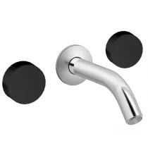 M&eacute;langeur mural 3 trous - poign&eacute;es Noir Satin&eacute; Chrome- JACOB DELAFON R&eacute;f. CE27341-LM-S14-CP