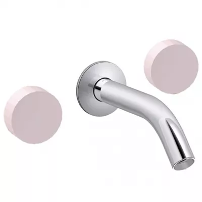 M�langeur mural 3 trous - poign�es Rose p�le Satin� Chrome- JACOB DELAFON R�f. CE27341-LM-S42-CP