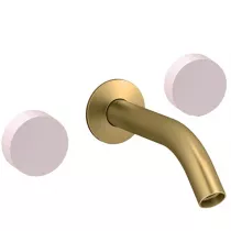 M&eacute;langeur mural 3 trous - poign&eacute;es Rose p&acirc;le Satin&eacute; Laiton bross&eacute;- JACOB DELAFON R&eacute;f. CE27341-LM-S42-2MB