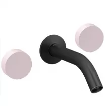 M&eacute;langeur mural 3 trous - poign&eacute;es Rose p&acirc;le Satin&eacute; Noir mat- JACOB DELAFON R&eacute;f. CE27341-LM-S42-BL