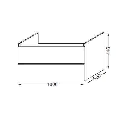 Meuble bas Parallel 100cm 2 tiroirs sans passe-siphon laque - JACOB DELAFON R�f. EB1704-TL