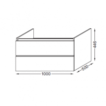Meuble bas Parallel 100cm 2 tiroirs sans passe-siphon Mélaminé - JACOB DELAFON Réf. EB1704-MM