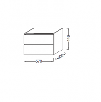 Meuble bas Parallel 57cm 2 tiroirs mélaminé - JACOB DELAFON Réf. EB511-MM
