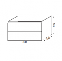 Meuble bas Parallel 80cm 2 tiroirs sans passe-siphon laque - JACOB DELAFON Réf. EB1702-TL
