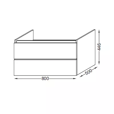 Meuble bas Parallel 80cm 2 tiroirs sans passe-siphon M�lamin� - JACOB DELAFON R�f. EB1702-MM