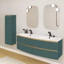 Meuble BEL AMI 145cm 4 tiroirs laqu&eacute; avec double vasque C&eacute;ramyl&reg; - DECOTEC R&eacute;f. 1820381