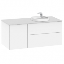 Meuble Beyond 120cm 1 porte 2 tiroirs Blanc brillant pour vasque encastrée A3270B7 à droite - ROCA Réf. A851411806