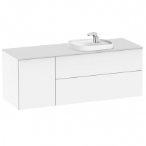 Meuble Beyond 140cm 1 porte 2 tiroirs Blanc brillant pour vasque encastrée A3270B8 à droite - ROCA Réf. A851417806