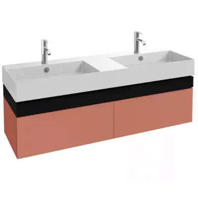 Meuble Caf� Terrace 140cm plumier Ch�ne / 2 tiroirs laqu�s - JACOB DELAFON R�f. EB2434-PX-TL