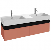 Meuble Café Terrace 140cm plumier Chêne / 2 tiroirs laqués - JACOB DELAFON Réf. EB2434-PX-TL