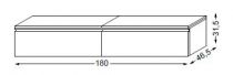 Meuble complémentaire en laqué sans LED poignée intégrée 180 cm - 2 tiroirs - SANIJURA Réf. 2x112424