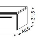 Meuble complémentaire en mélaminé sans LED 160 cm - 2 tiroirs - SANIJURA Réf. 112220