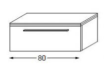 Meuble complémentaire en mélaminé sans LED 80 cm - SANIJURA Réf. 112210