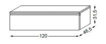 Meuble complémentaire en mélaminé sans LED poignée intégrée 120 cm - 1 tiroir - SANIJURA Réf. 112418
