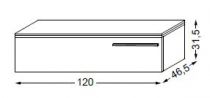 Meuble complémentaire HALO chêne massif sans LED poignée bois 120 cm - 1 tiroir - SANIJURA Réf. 112518