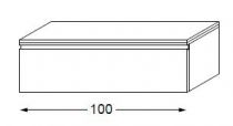 Meuble complémentaire HALO chêne massif sans LED poignée intégrée 100 cm - SANIJURA Réf. 112711