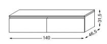 Meuble complémentaire HALO chêne massif sans LED poignée intégrée 140 cm - 2 x 1 tiroir - SANIJURA Réf. 112719
