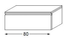 Meuble complémentaire HALO chêne massif sans LED poignée intégrée 80 cm - SANIJURA Réf. 112710