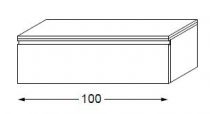 Meuble complémentaire laqué sans LED poignée intégrée 100 cm - SANIJURA Réf. 112411