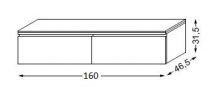 Meuble complémentaire laqué sans LED poignée intégrée 160 cm - 2 x 1 tiroir - SANIJURA Réf. 112420