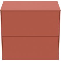 Meuble Conca 60cm 2 tiroirs Orange Sunset mat - Ideal Standard Réf. T4327Y3