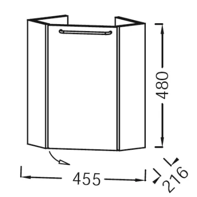 Meuble d\'angle sous lave-mains Od�on Rive Gauche 1 porte droite M�lamin�  - Jacob Delafon R�f. EB2584D-Rx-MM