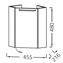 Meuble d\'angle sous lave-mains Odéon Rive Gauche 1 porte droite Mélaminé  - Jacob Delafon Réf. EB2584D-Rx-MM