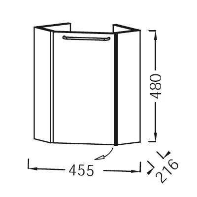Meuble d\'angle sous lave-mains Od�on Rive Gauche 1 porte gauche Laque - Jacob Delafon R�f. EB2584G-Rx-TL