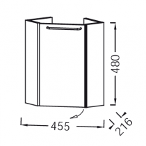 Meuble d\'angle sous lave-mains Odéon Rive Gauche 1 porte gauche Laque - Jacob Delafon Réf. EB2584G-Rx-TL