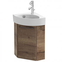 Meuble d\'angle sous lave-mains Odéon Rive Gauche 1 porte gauche Mélaminé - Jacob Delafon Réf. EB2584G-Rx-MM