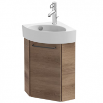 Meuble d\'angle sous lave-mains Odéon Rive Gauche 1 porte gauche Mélaminé - Jacob Delafon Réf. EB2584G-Rx-MM