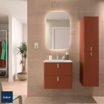 Meuble de salle de bain UNIIQ 600 2 tiroirs à fermeture amortie TERRACOTA 598 x 540 x 450 mm - SALGAR Réf. 96611