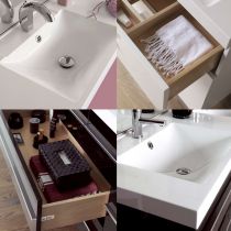 Meuble Decotec Rivoli 75cm 3 tiroirs + plan vasque Céramyl® Blanc