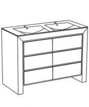 MEUBLE DOUBLE VASQUE L 150 CM - DECOTEC Réf. 1254891